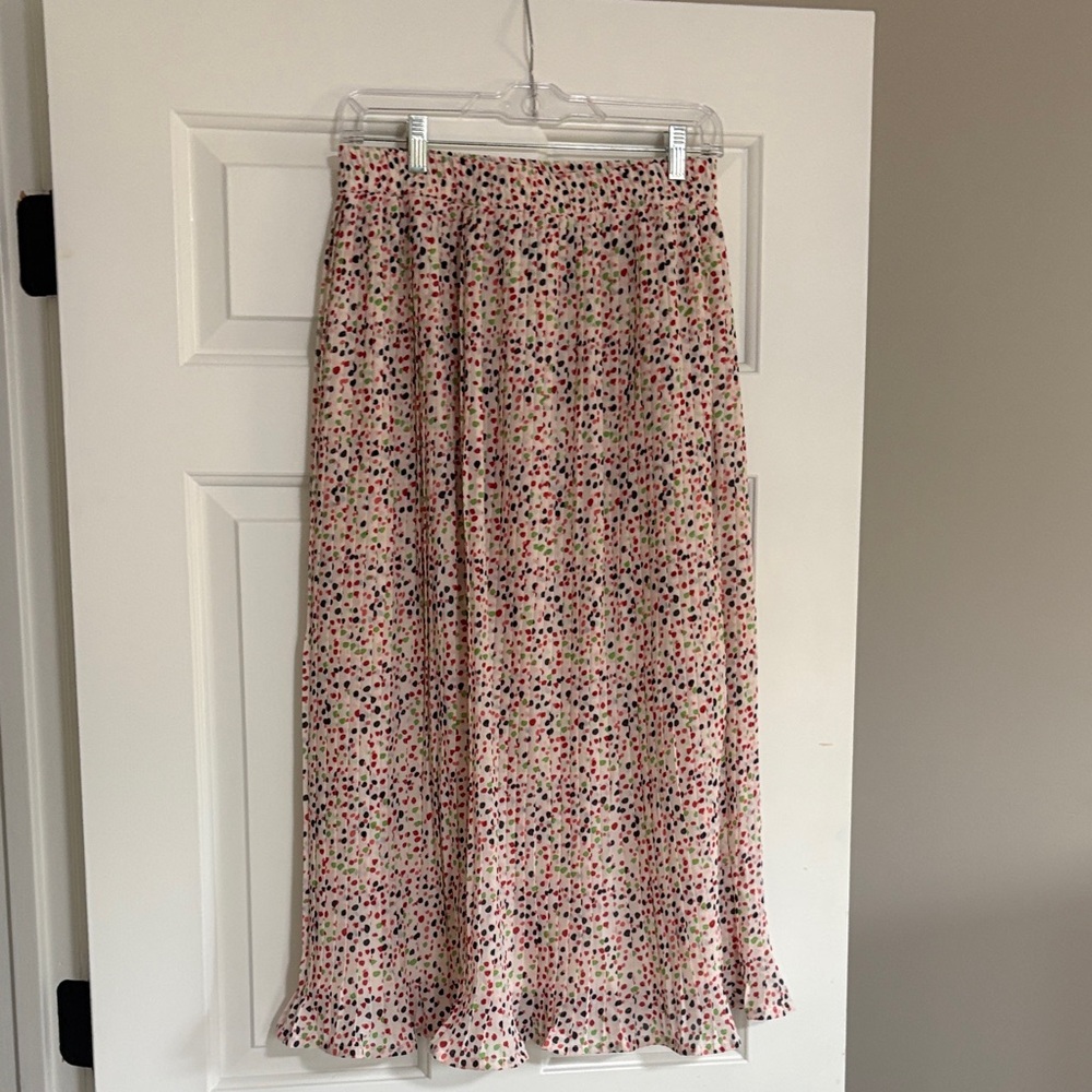 Elegant Polka Dot Maxi Skirt - Pink and Black